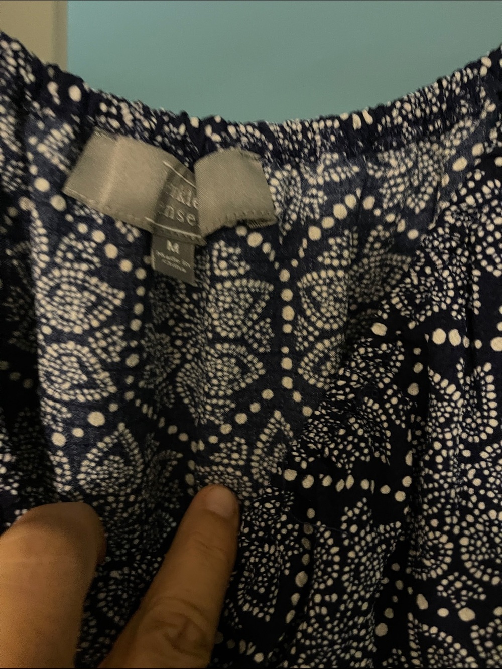 One-Shoulder Navy Printed Ruffle Dress - Picture 4 of 5